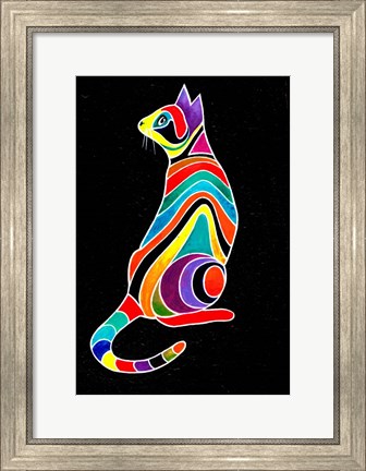 Framed Carnival Cats 5 Print