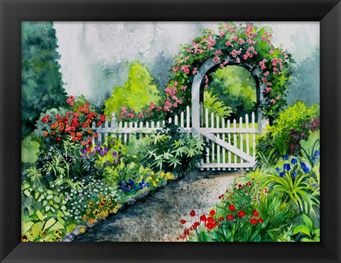 Framed Summer Garden Gate Print
