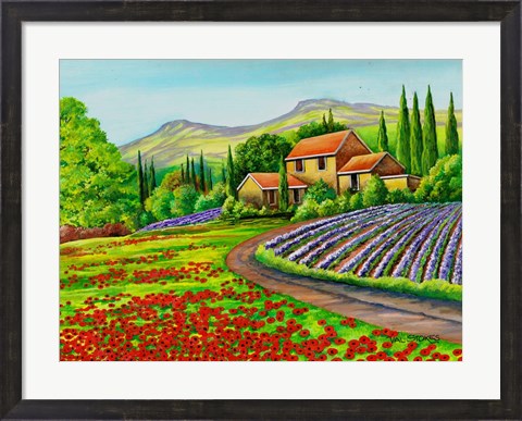 Framed Tuscany Lavender Print