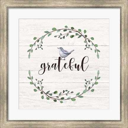 Framed Grateful Sign Print