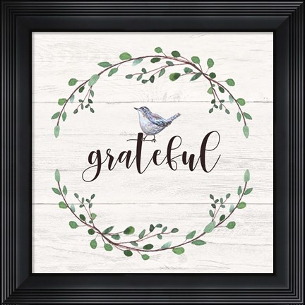Framed Grateful Sign Print
