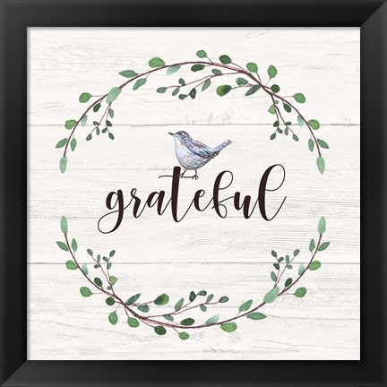 Framed Grateful Sign Print