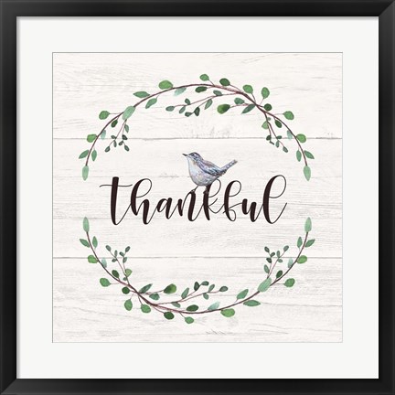 Framed Thankful Sign Print