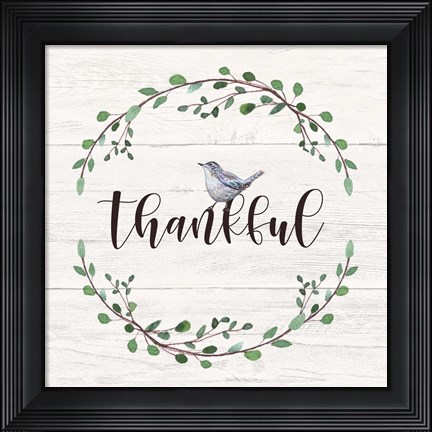 Framed Thankful Sign Print