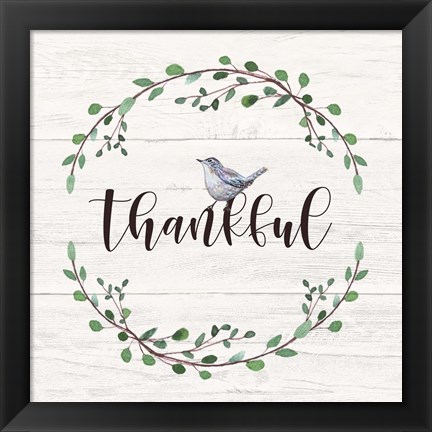 Framed Thankful Sign Print