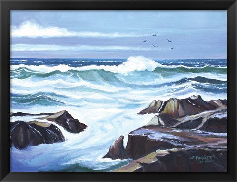 Framed Ocean Waves Print