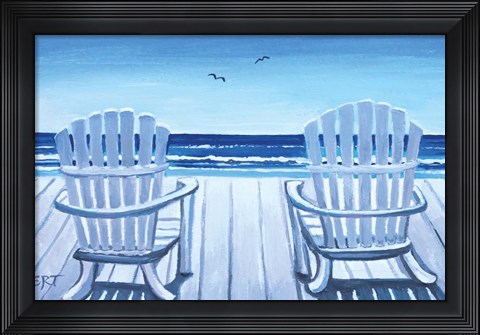 Framed Beach Chairs Print
