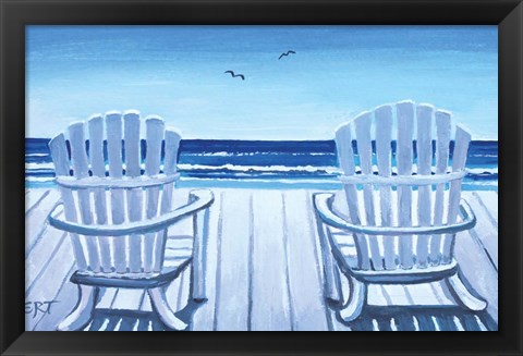 Framed Beach Chairs Print