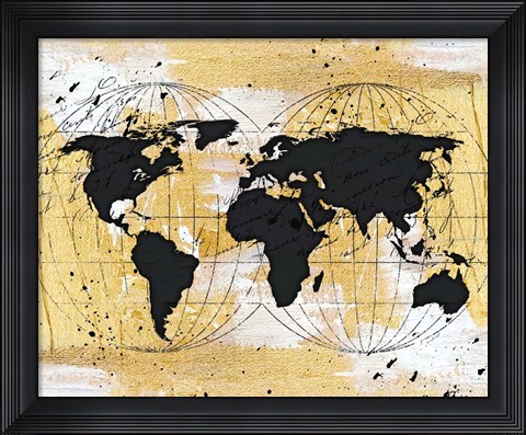 Framed World Map II Print