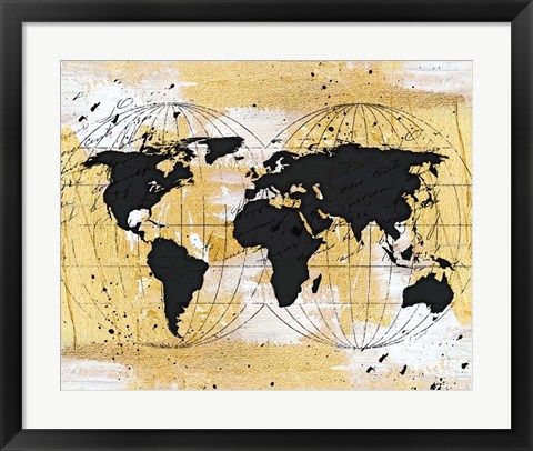 Framed World Map II Print