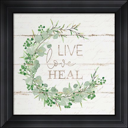 Framed Live Love Heal Print