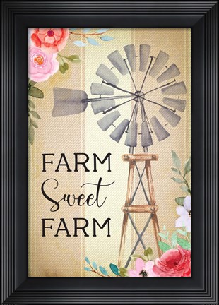 Framed Farmhouse Floral III Print