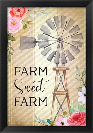 Framed Farmhouse Floral III Print