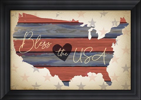 Framed Bless the USA Print