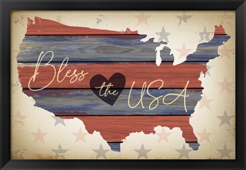 Framed Bless the USA Print