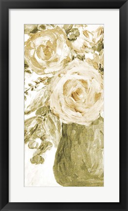 Framed Golden Glitter Vase No. 3 Print