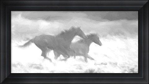Framed Running Wild  BW Print