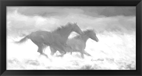 Framed Running Wild  BW Print