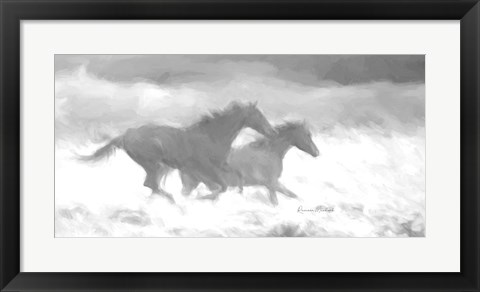 Framed Running Wild  BW Print