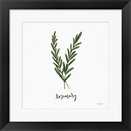 Framed Herbs III White Print