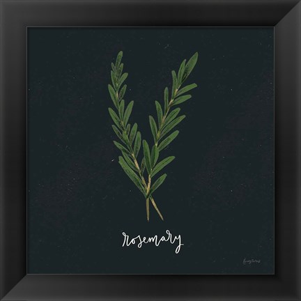 Framed Herbs III Black Print