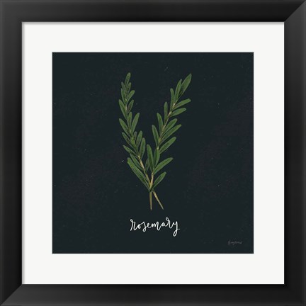 Framed Herbs III Black Print