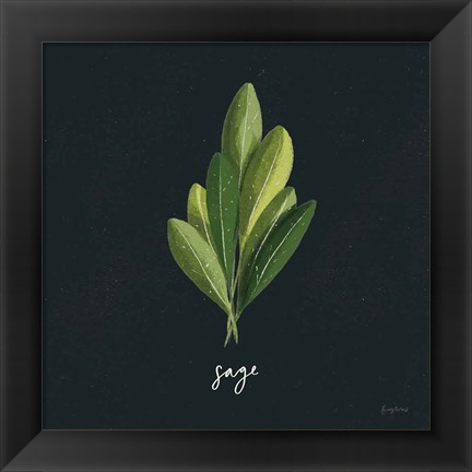 Framed Herbs II Black Print