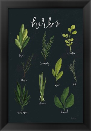 Framed Herbs I Black Print