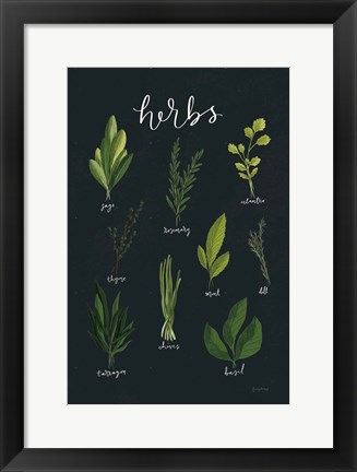 Framed Herbs I Black Print