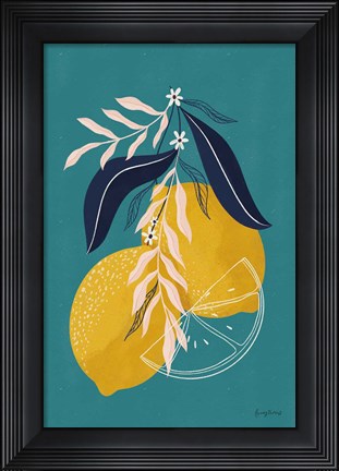 Framed Lemons II Blue Print