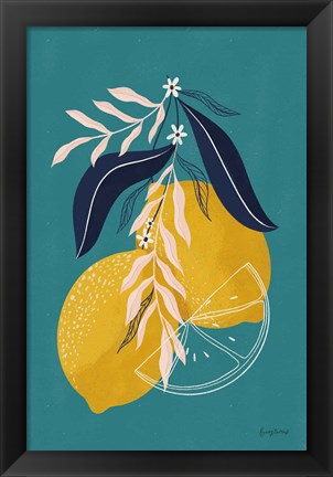 Framed Lemons II Blue Print