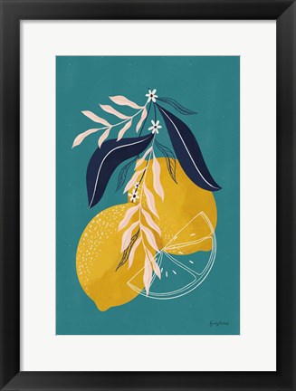 Framed Lemons II Blue Print