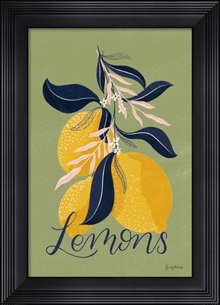 Framed Lemons I Green Print