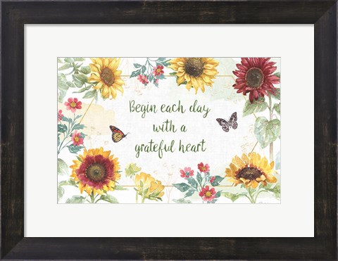 Framed Sunflower Splendor I Print