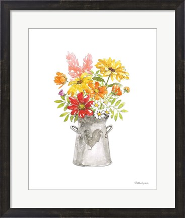 Framed Farmhouse Floral VI White Print