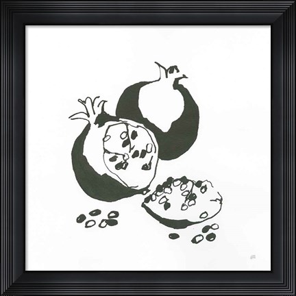 Framed Pomegranate II BW Print