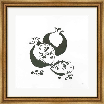 Framed Pomegranate II BW Print