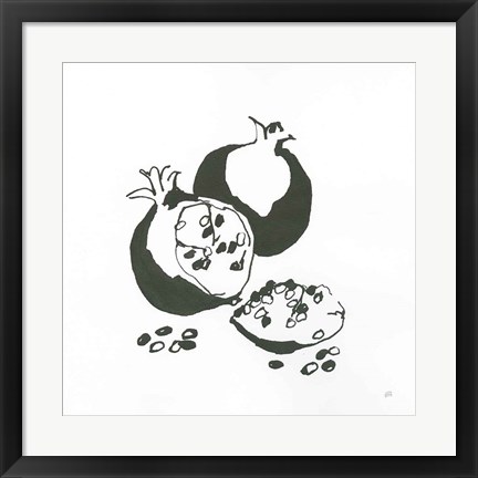 Framed Pomegranate II BW Print