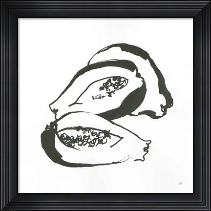Framed Papaya BW Print