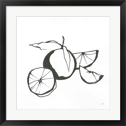 Framed Oranges BW Print