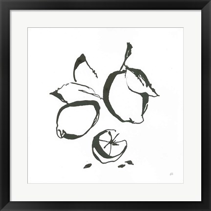 Framed Lemons BW Print