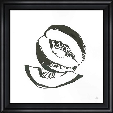 Framed Cantaloupe I BW Print