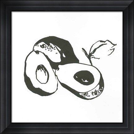 Framed Avacado II BW Print