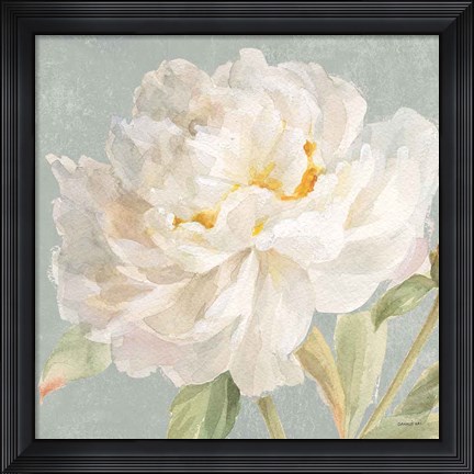Framed Garden Peony Neutral Crop Print