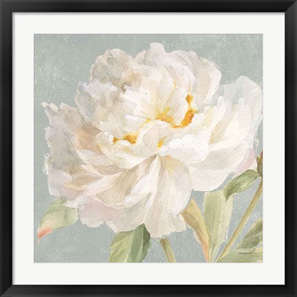 Framed Garden Peony Neutral Crop Print