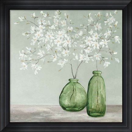 Framed Spring Delight Green Print