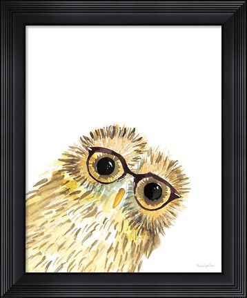 Framed Owl in Glasses Print