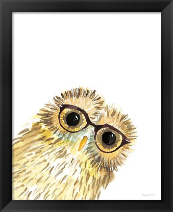 Framed Owl in Glasses Print