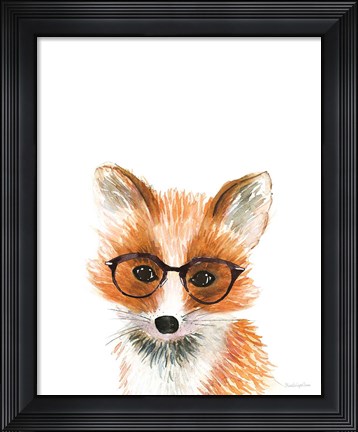 Framed Fox in Glasses Print