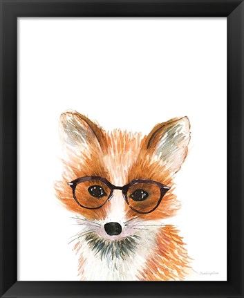 Framed Fox in Glasses Print